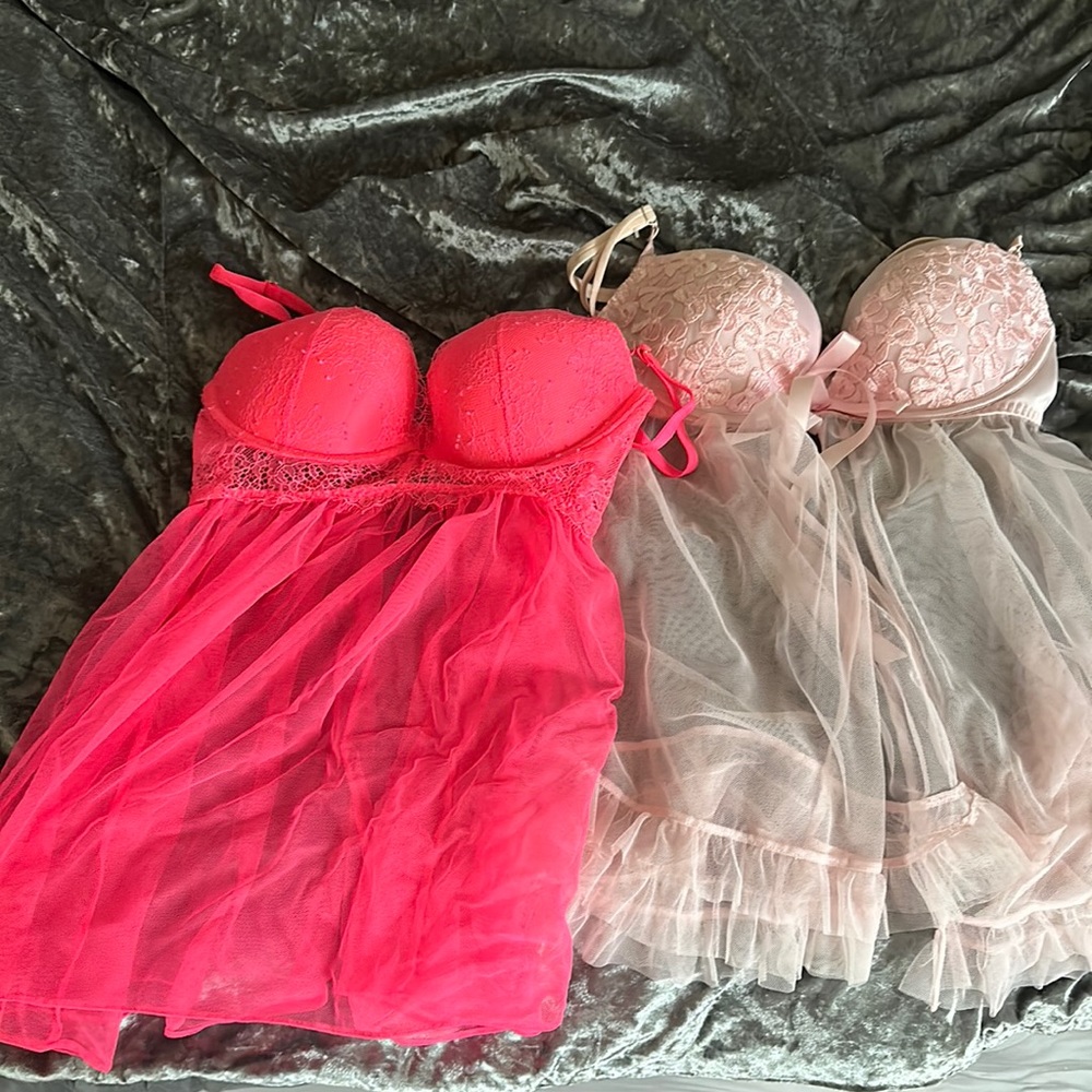 2 Victorias secret babydoll lingerie